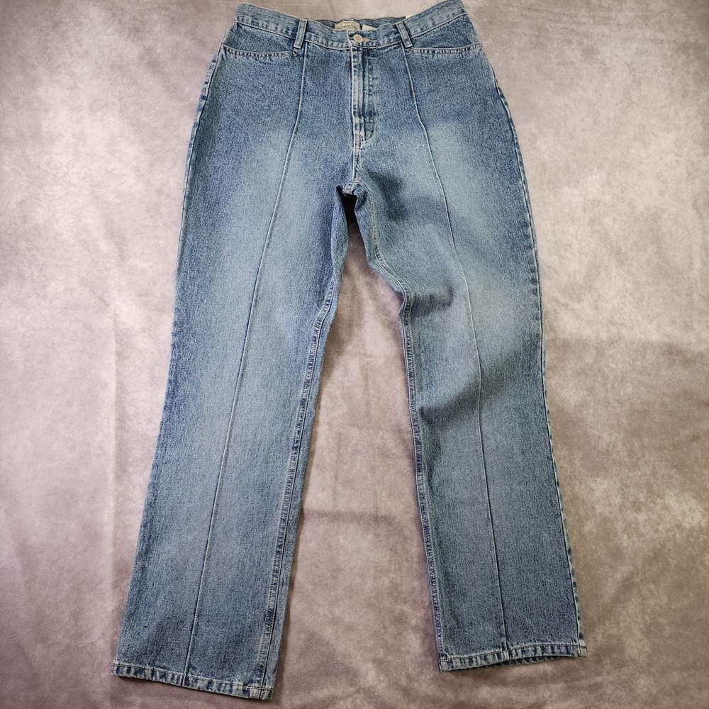 St Johns Bay Womens Jeans Size 10 Blue Denim High Rise Straight Leg